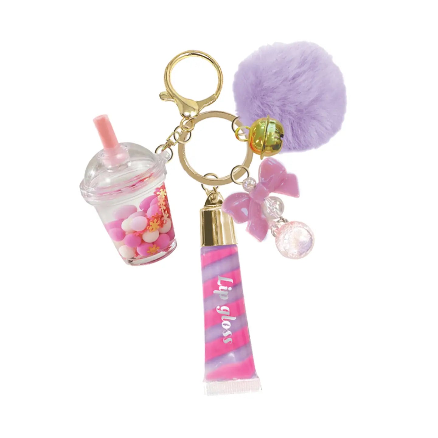 Trendy Lip Gloss with Keychain, Boba