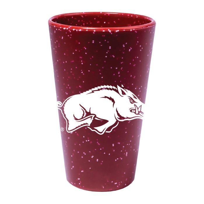 Arkansas Razorbacks Red Speckle 16 oz. Silicone Pint Glass