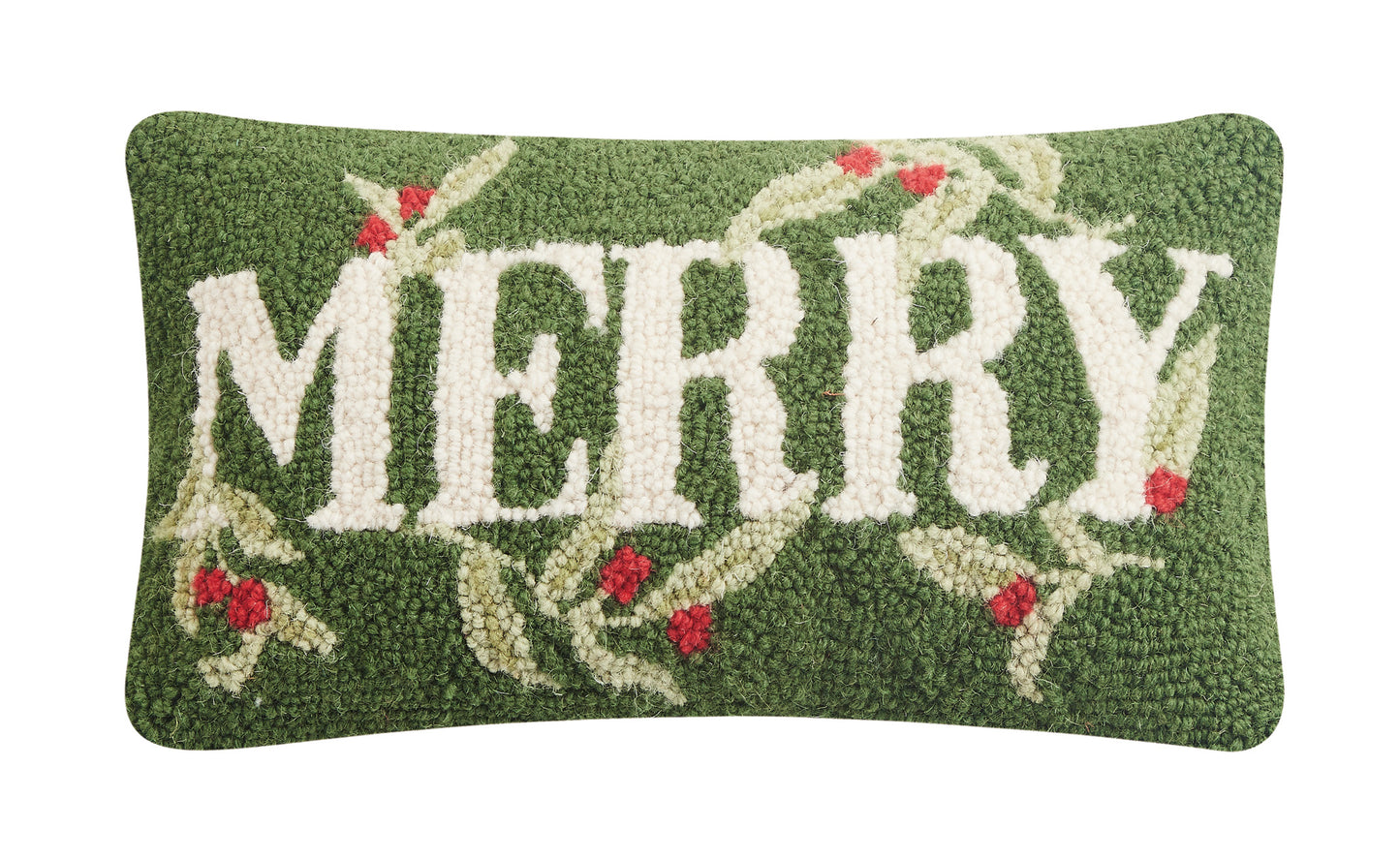 Holiday Merry Hook Pillow Poly Filled