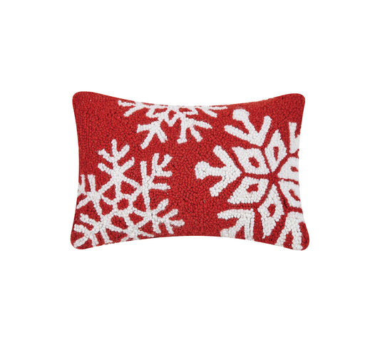 Snowflakes Hook Pillow Poly Filled