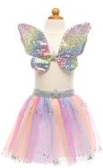 Rainbow Sequins Skirt w? Wings & Wand