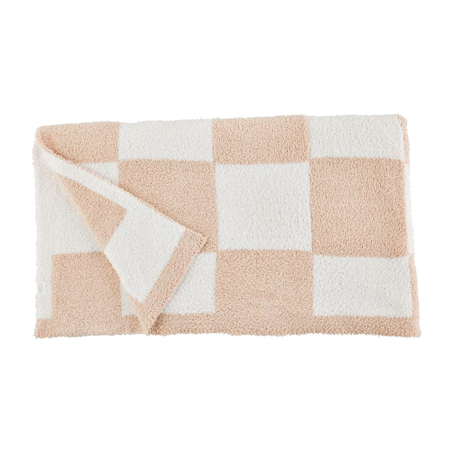 Chenille Checkered Blanket, Tan
