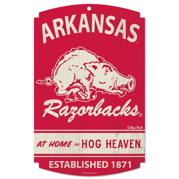 Arkansas Razorbacks Wood Sign