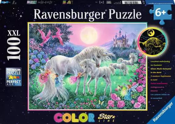 Unicorns in the Moonlight 100 Piece Puzzle