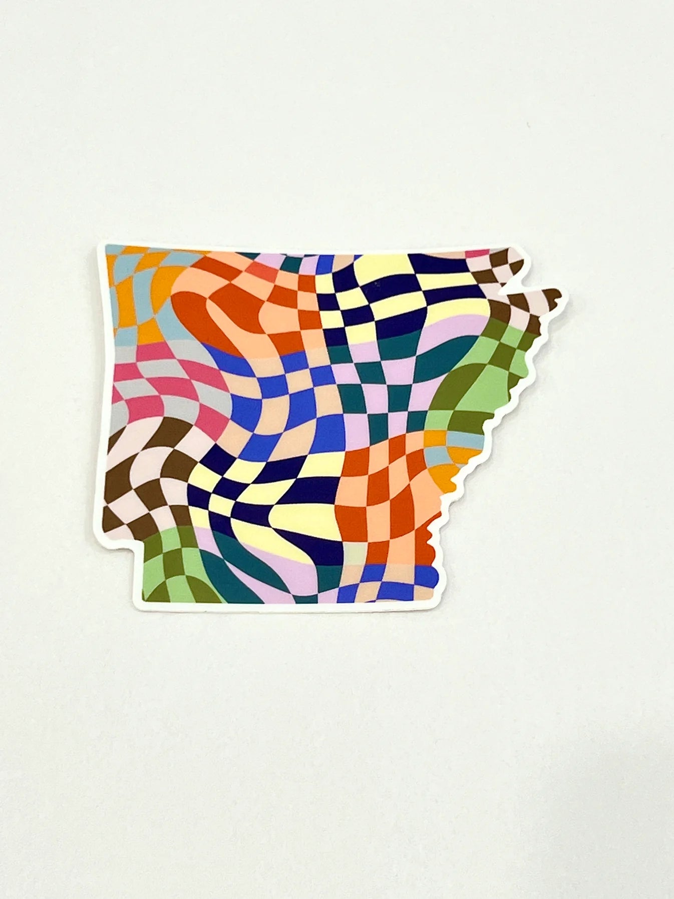 Colorful Checkered Arkansas Sticker