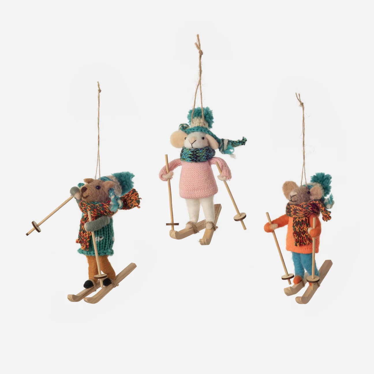 Skiing Mouse Ornament