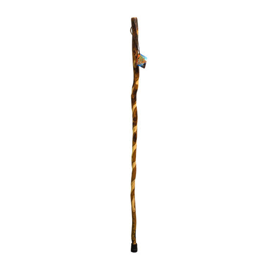 Tri River Walking Stick - Spiral with Compass 55"