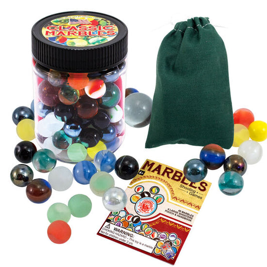 Marbles Toy Jar w/ Color Canvas Pouch
