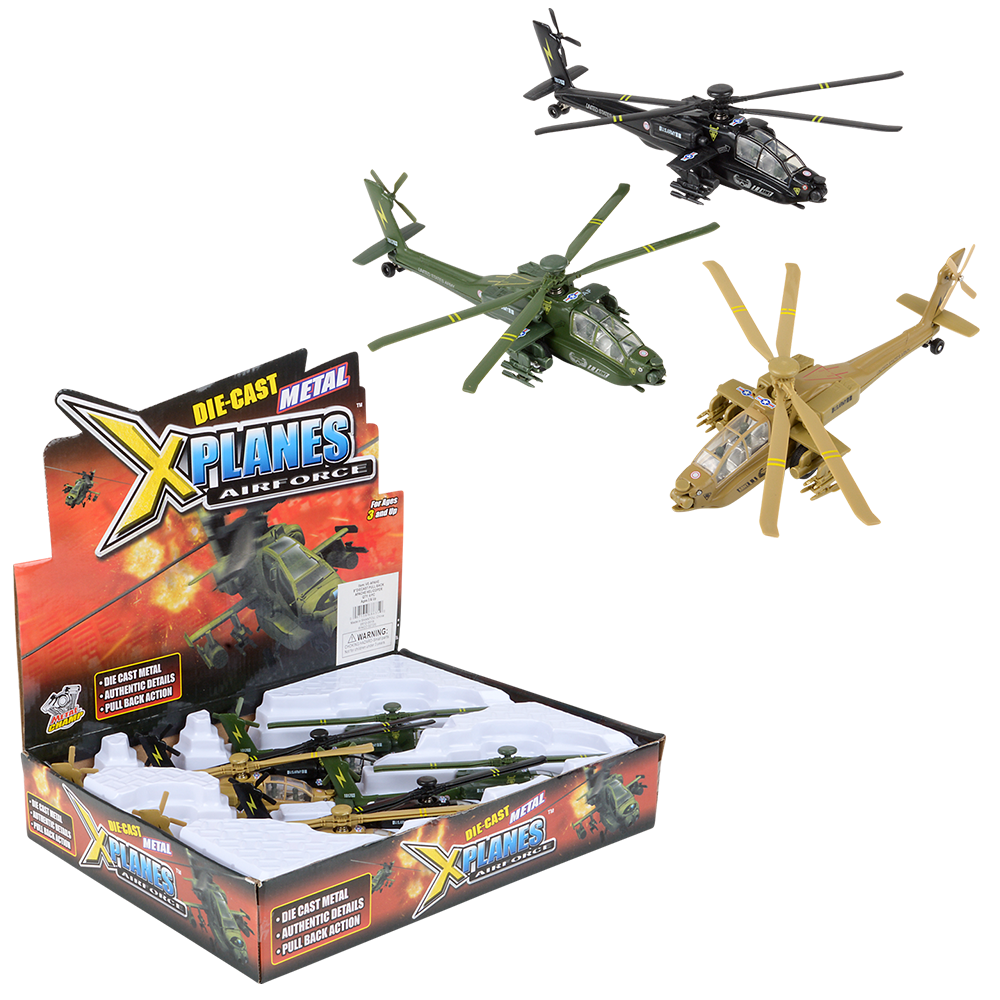 Diecast - PULLBACK APACHE HELICOPTER