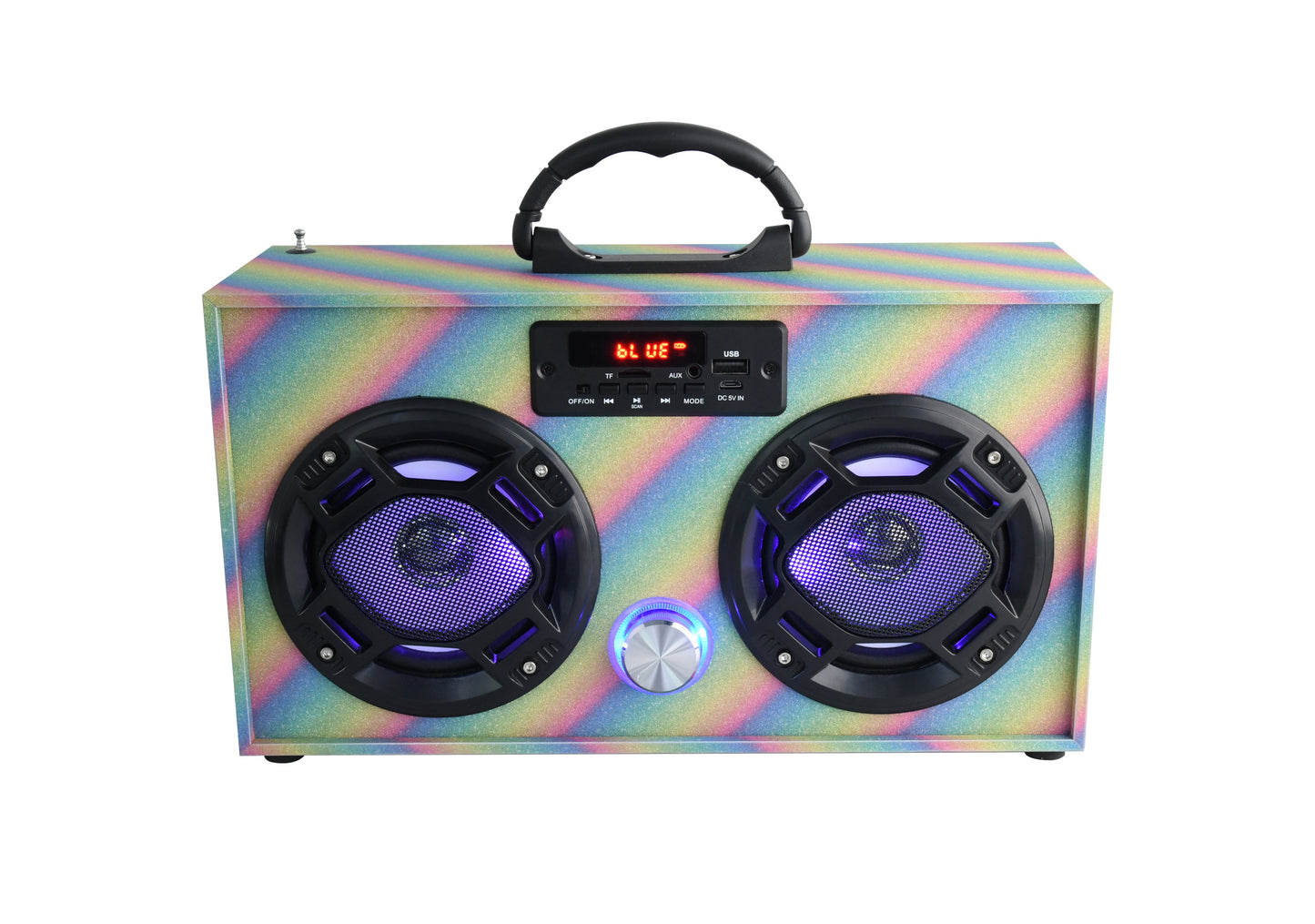 Bluetooth FM Radio w/ LED Speakers Rainbow Glitter
