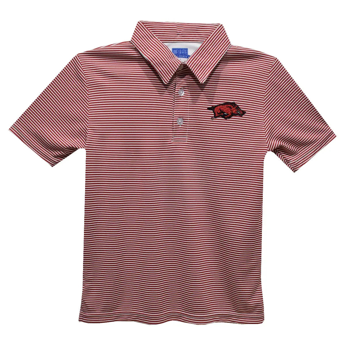 Arkansas Razorbacks Embroidered Red Stripes Polo Shirt (Toddler)