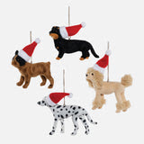 Dog With Santa Hat Ornament
