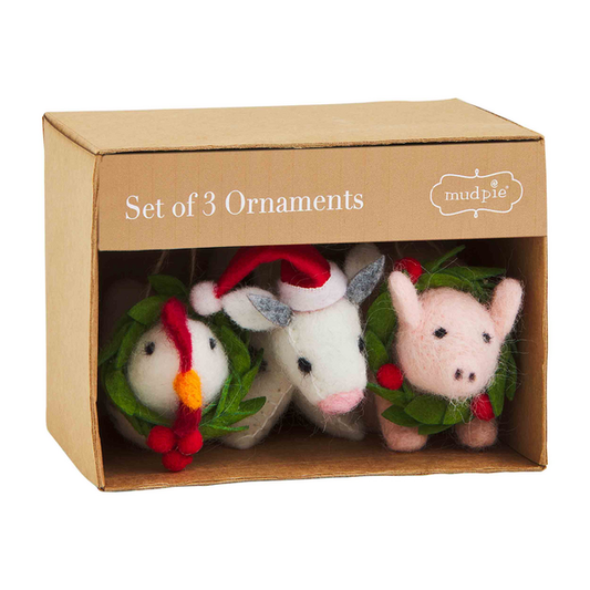 Felt Farm Animal Ornament Set