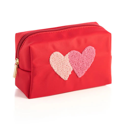 Cara Hearts Cosmetic Pouch, Red