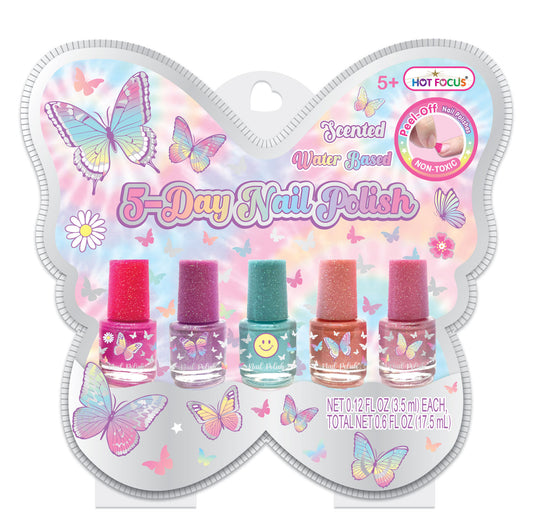 5 Day Nail Polish, Tie Dye Butterfly