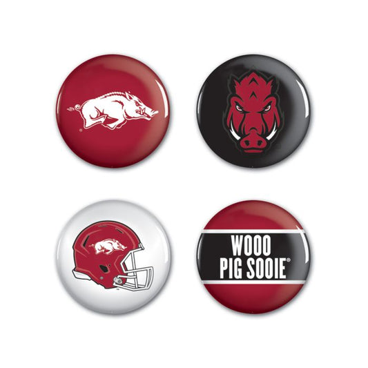 Arkansas Razorbacks Button 4-Pack