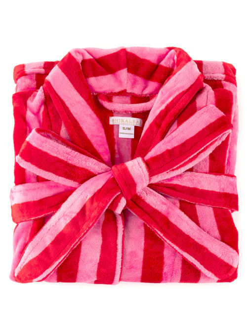 Felicity Stripe Robe, Red