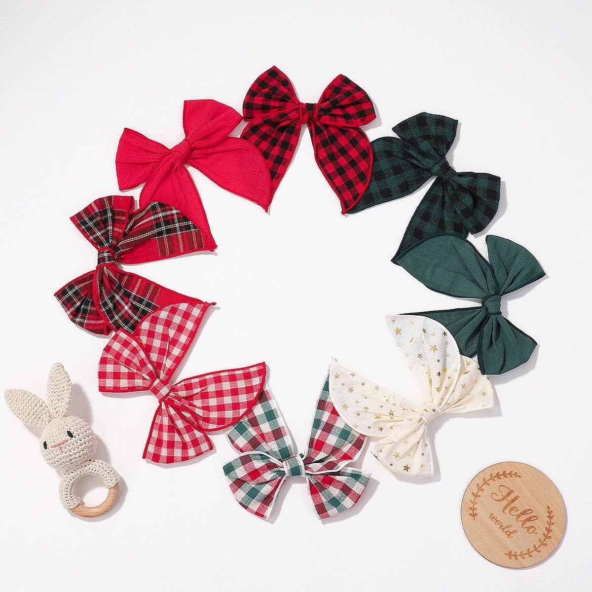 Vintage Plaid Bow Hair Clip for Kids