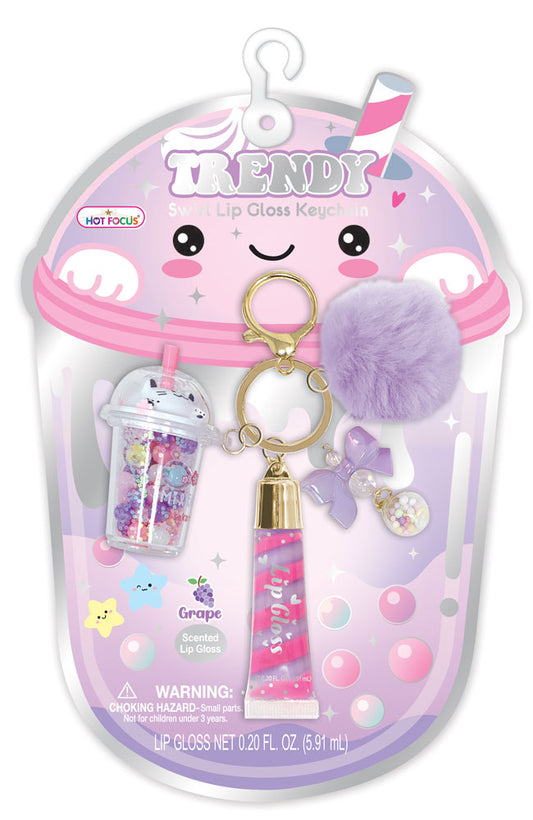 Trendy Lip Gloss with Keychain, Boba