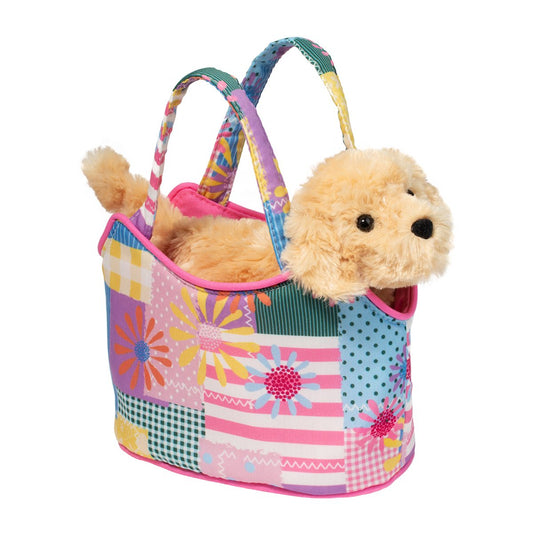 Patchwork Floral Sassy Sak w/ Golden Retriever