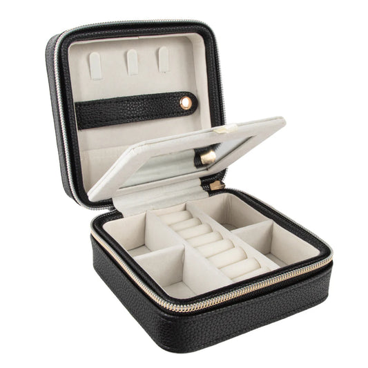 Leah Travel Jewelry Case, Black