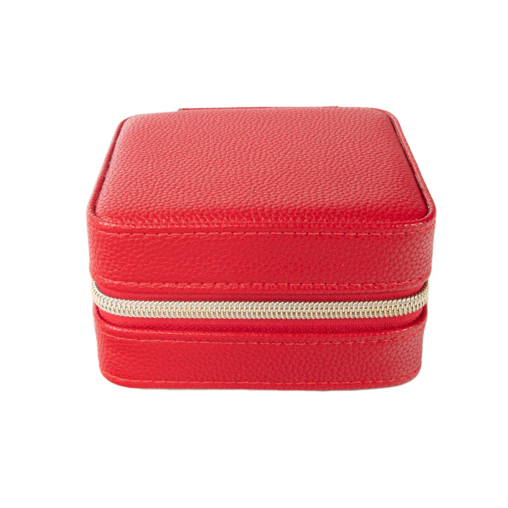 Leah Travel Jewelry Case, Red