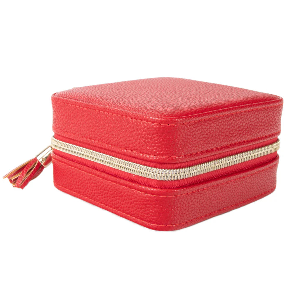 Leah Travel Jewelry Case, Red