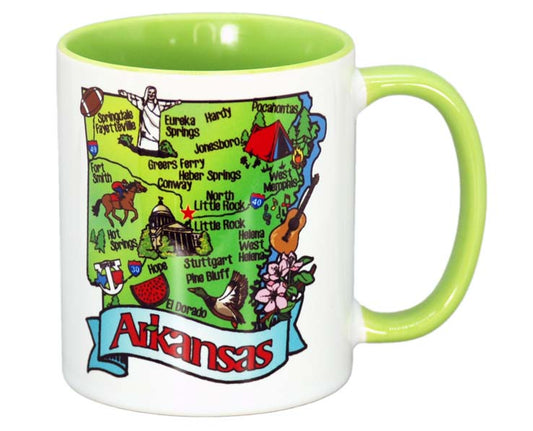 Arkansas Mug 2-Tone Green State Map
