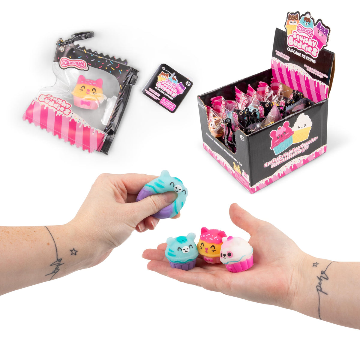 Scrunchems Squishy Buddies Cupcake Keyring