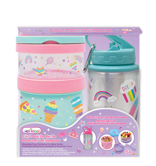 2 In 1 Pack On The Go, Rainbow( 500mL 16.9oz)