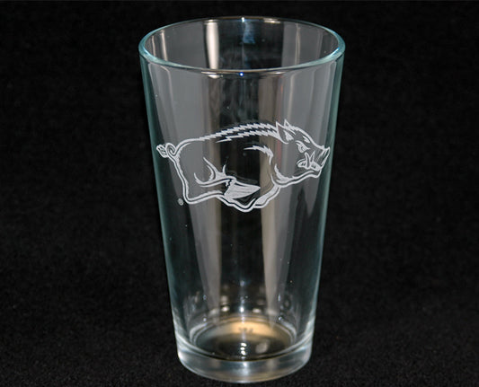 University Of Arkansas Laser Hog Pint Glass