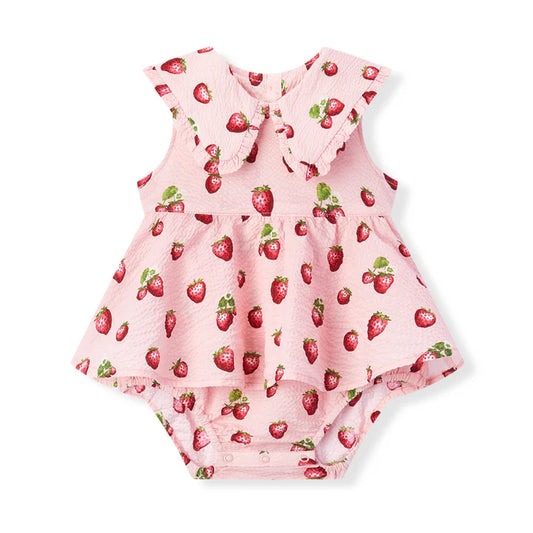 Strawberry Ruffle Collar One Pieces