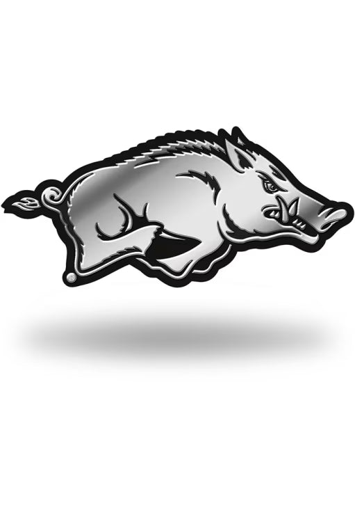 Silver Razorback Car Emblem