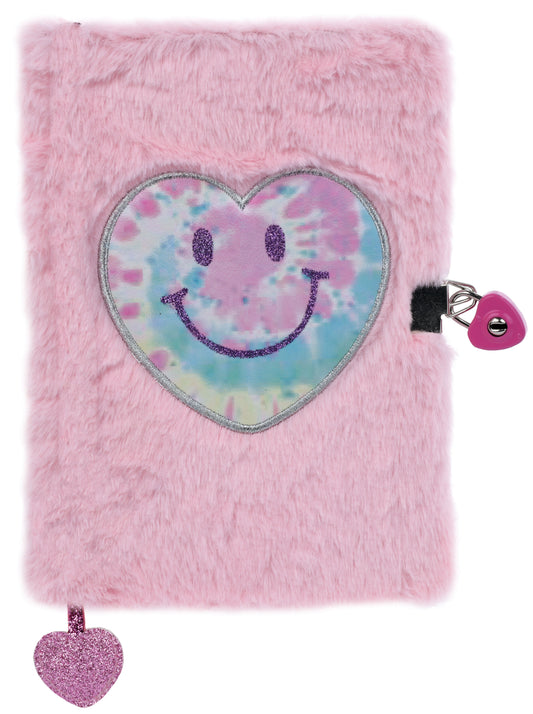 Heart Tie Dye Lock & Key Furry Journal
