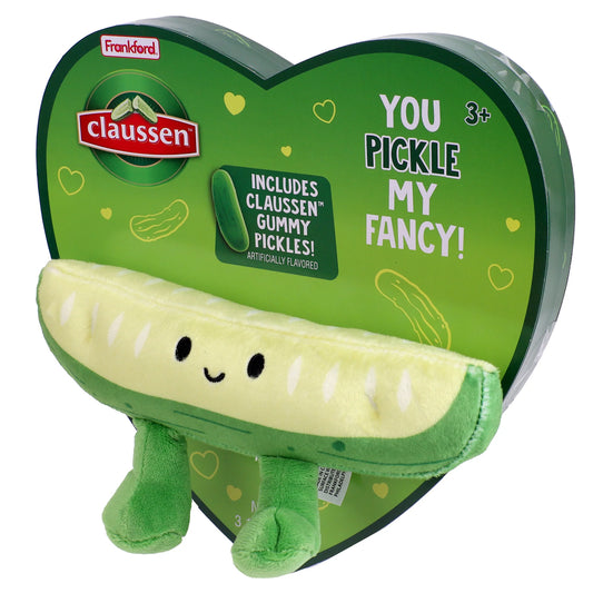 Claussen Pickle Vday Heart Box w/ Plush