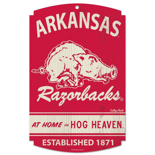 Arkansas Razorbacks Wood Sign