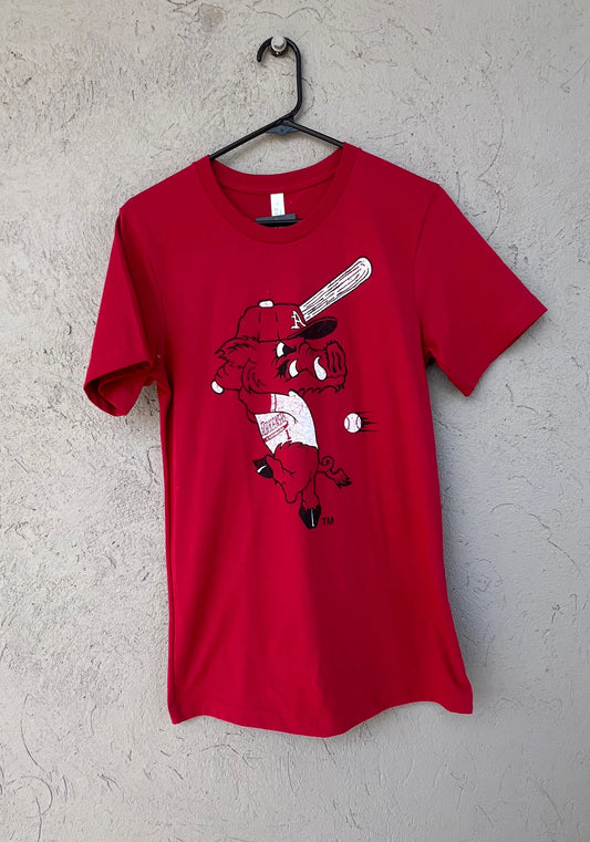 Red Batting Ribby T-shirt
