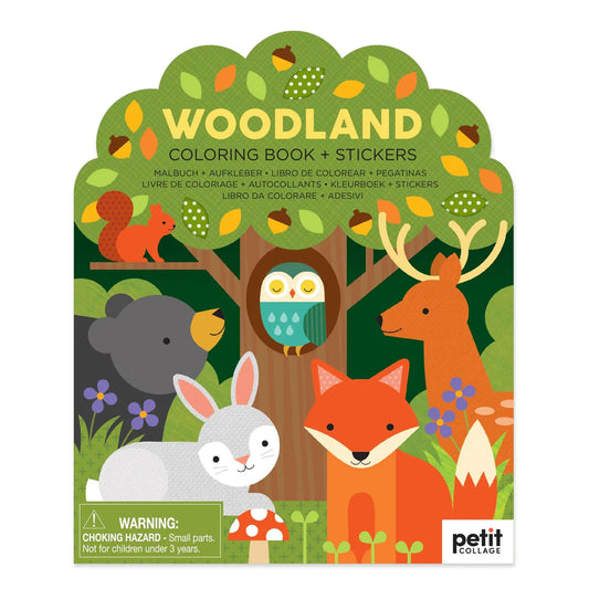 Coloring Book w/ Stickers Woodland