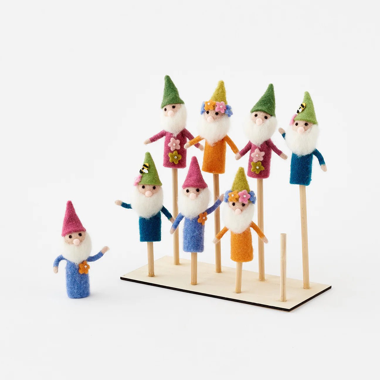 Felt Finger Puppet Gnomes