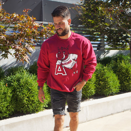 Hog Leaning On 'A' Sweatshirt, Red