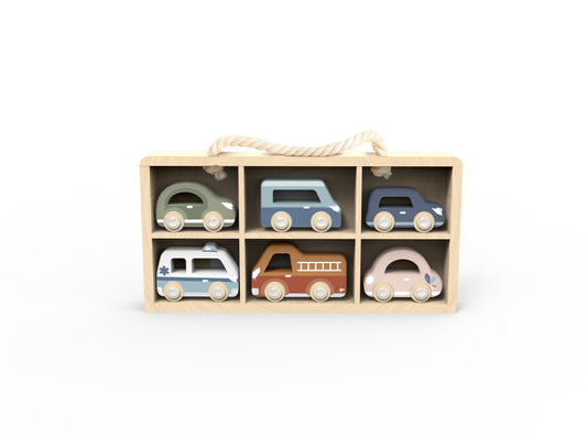 Car Display Case w/ 6 Vehicles