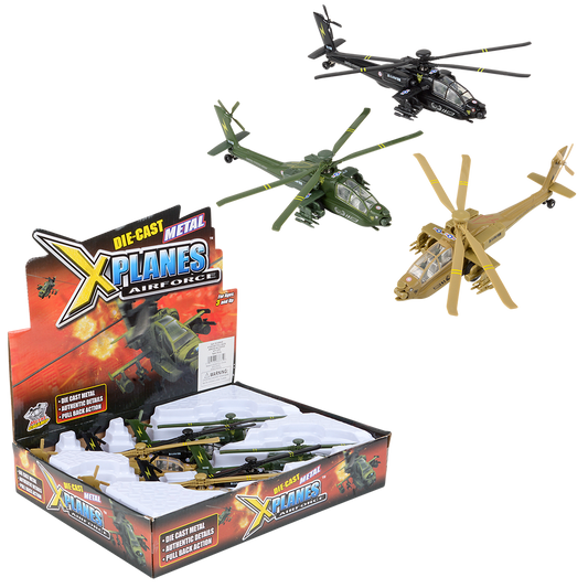 Diecast - PULLBACK APACHE HELICOPTER