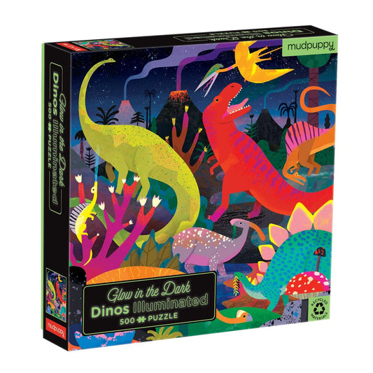 Glow Family Dinosaurs Illuminated 500 Piece Puzzle