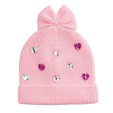 Pink Hearts Rhinestone Beanie