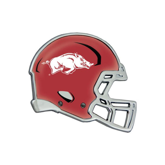 Arkansas Razorbacks Helmet Chrome Metal Auto Emblem