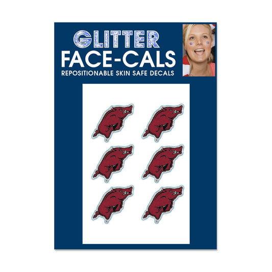 Arkansas Razorbacks Glitter Tattoo 6 Pack